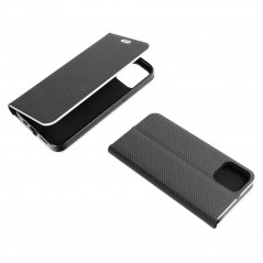 Peňaženkové puzdro LUNA Book Carbon na Samsung Galaxy S22 Plus Uhlíkové vlákno, Elegant  Čierny
