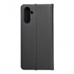 Peňaženkové puzdro LUNA Book Carbon na Samsung Galaxy A13 LTE Uhlíkové vlákno, Elegant Čierny