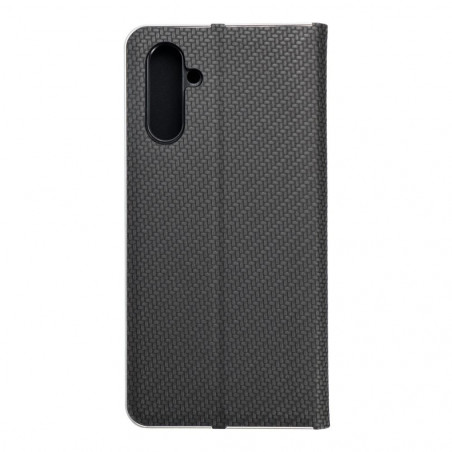 Peňaženkové puzdro LUNA Book Carbon na Samsung Galaxy A13 LTE Uhlíkové vlákno, Elegant Čierny