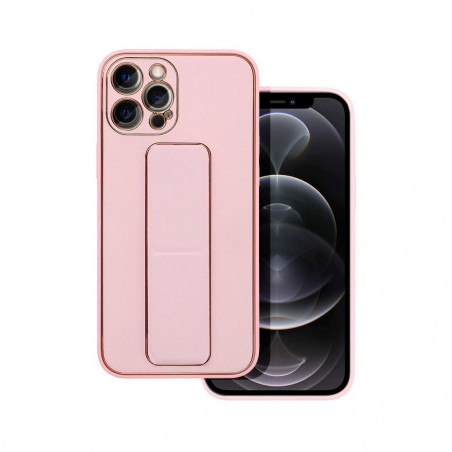 Kryt LEATHER Case Kickstand na Samsung Galaxy S20 FE Ružový