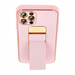 Kryt LEATHER Case Kickstand na Samsung Galaxy S20 FE Ružový