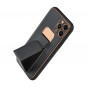 Kryt LEATHER Case Kickstand na Apple iPhone 13 Pro Čierny