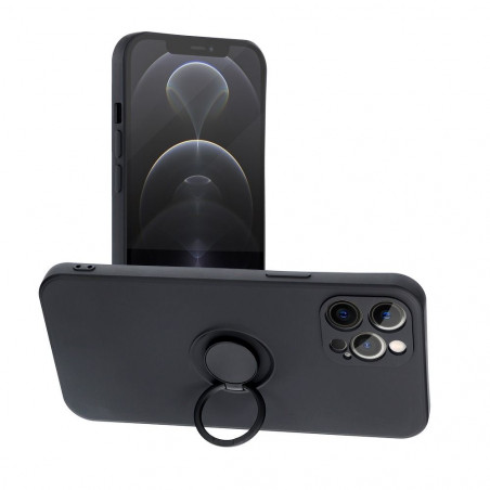 Kryt Silicone ring na Apple iPhone 13 Pro Max Čierny