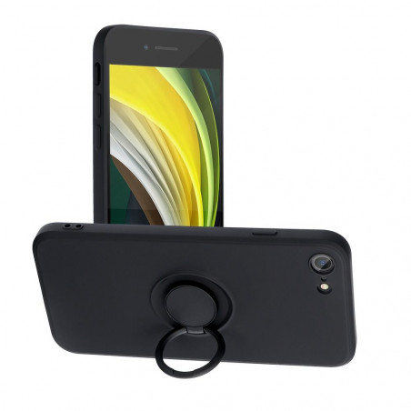 Kryt Silicone ring na Apple iPhone SE 2022 5G Čierny