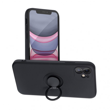Kryt Silicone ring na Apple iPhone 11 Čierny