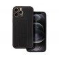 Kryt LEATHER Case Kickstand na Apple iPhone 12 Pro Max Čierny