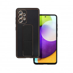 Kryt LEATHER Case Kickstand na Samsung Galaxy A52 LTE Čierny
