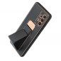 Kryt LEATHER Case Kickstand na Samsung Galaxy A52 LTE Čierny