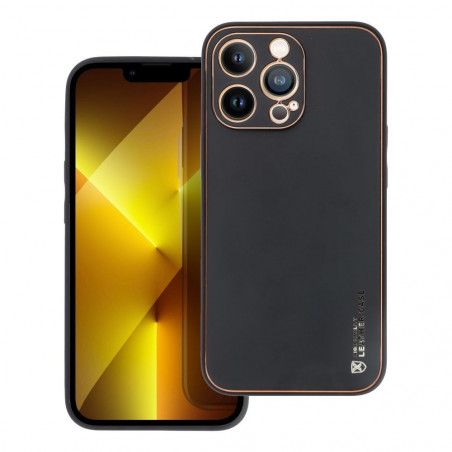 Kryt Leather na Apple iPhone 13 Pro Čierny