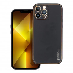 Kryt Leather na Apple iPhone 13 Pro Max Čierny