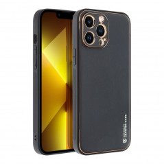 Kryt Leather na Apple iPhone 13 Pro Max Čierny