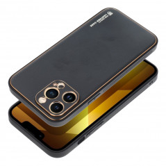 Kryt Leather na Apple iPhone 13 Pro Max Čierny
