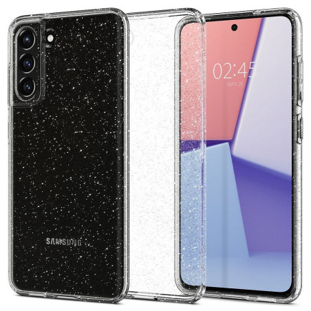 Kryt Spigen Liquid Crystal na Samsung Galaxy S21 FE 5G Krištáľovo čistý  Trblietavý kryštál