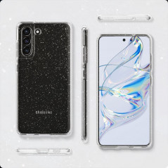 Kryt Spigen Liquid Crystal na Samsung Galaxy S21 FE 5G Krištáľovo čistý  Trblietavý kryštál