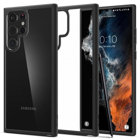 Kryt Spigen Ultra Hybrid na Samsung Galaxy S22 Ultra Krištáľovo čistý Matná čierna