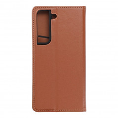 Peňaženkové puzdro Leather case SMART PRO na Samsung Galaxy S22 Elegant  Hnedý