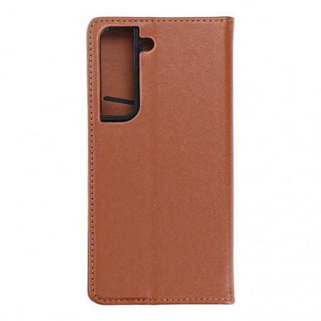 Peňaženkové puzdro Leather case SMART PRO na Samsung Galaxy S22 Elegant  Hnedý
