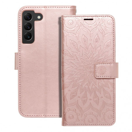 Peňaženkové puzdro MEZZO Book na Samsung Galaxy S22 Mandala Ružovo-zlatý