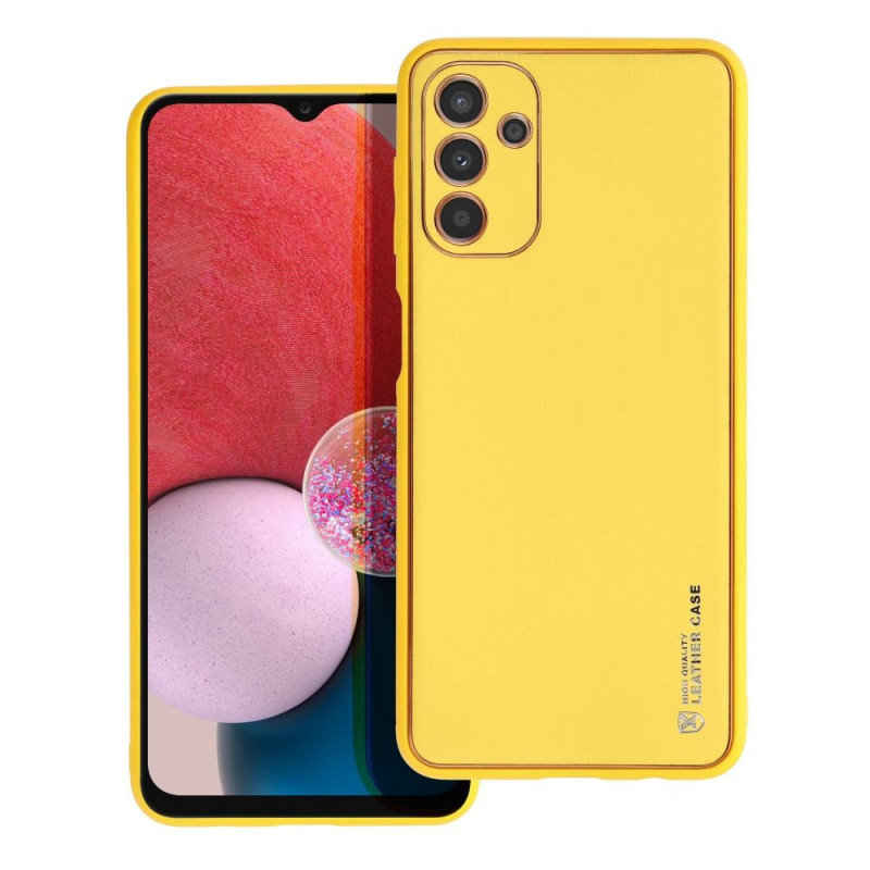 Kryt Leather na Samsung Galaxy A04s Žltý