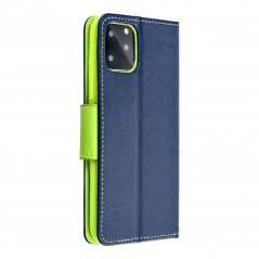 Peňaženkové puzdro Fancy Book na Motorola Edge Námornícka modrá / Limetkovo zelený