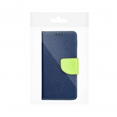 Peňaženkové puzdro Fancy Book na Motorola Edge Námornícka modrá / Limetkovo zelený