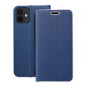 Peňaženkové puzdro LUNA Book Carbon na Apple iPhone 12 Pro Uhlíkové vlákno, Elegant  Modrý