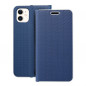 Peňaženkové puzdro LUNA Book Carbon na Apple iPhone 11 Uhlíkové vlákno, Elegant  Modrý