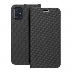 Peňaženkové puzdro LUNA Book Carbon na Samsung Galaxy A51 LTE Uhlíkové vlákno, Elegant Čierny