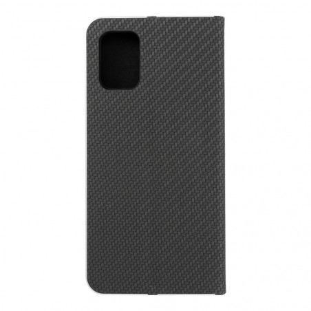 Peňaženkové puzdro LUNA Book Carbon na Samsung Galaxy A71 LTE Uhlíkové vlákno, Elegant  Čierny