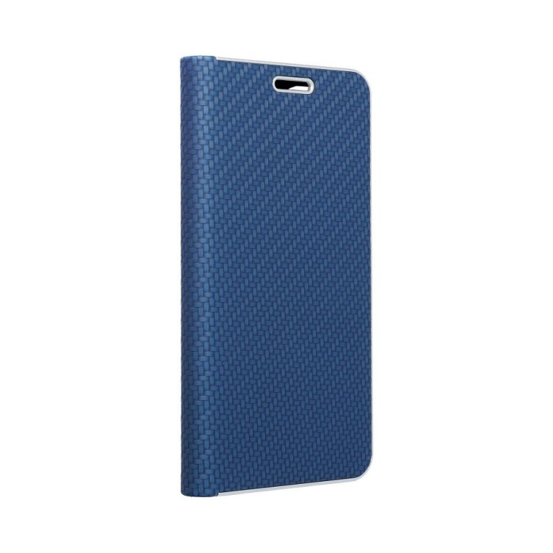 Peňaženkové puzdro LUNA Book Carbon na XIAOMI Redmi Note 10 Uhlíkové vlákno, Elegant  Modrý