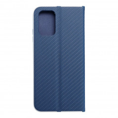 Peňaženkové puzdro LUNA Book Carbon na XIAOMI Redmi Note 10S Uhlíkové vlákno, Elegant Modrý