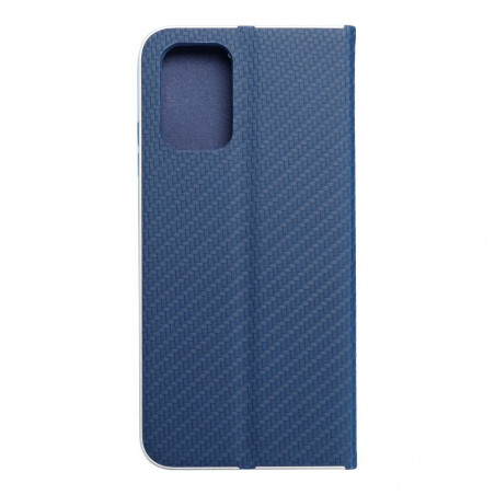 Peňaženkové puzdro LUNA Book Carbon na XIAOMI Redmi Note 10S Uhlíkové vlákno, Elegant Modrý
