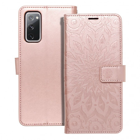 Peňaženkové puzdro MEZZO Book na Samsung Galaxy S20 FE Mandala Ružovo-zlatý