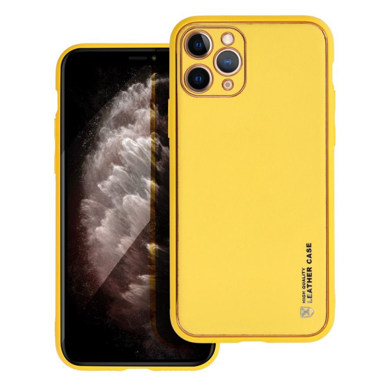 Kryt Leather na Apple iPhone 11 Pro Žltý