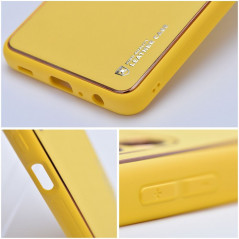 Kryt Leather na Apple iPhone 12 Pro Žltý