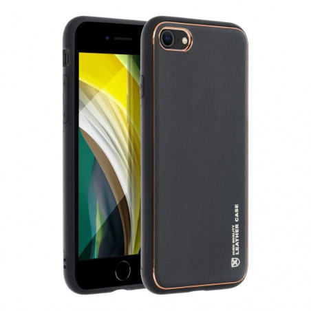 Kryt Leather na Apple iPhone SE 2020 Čierny