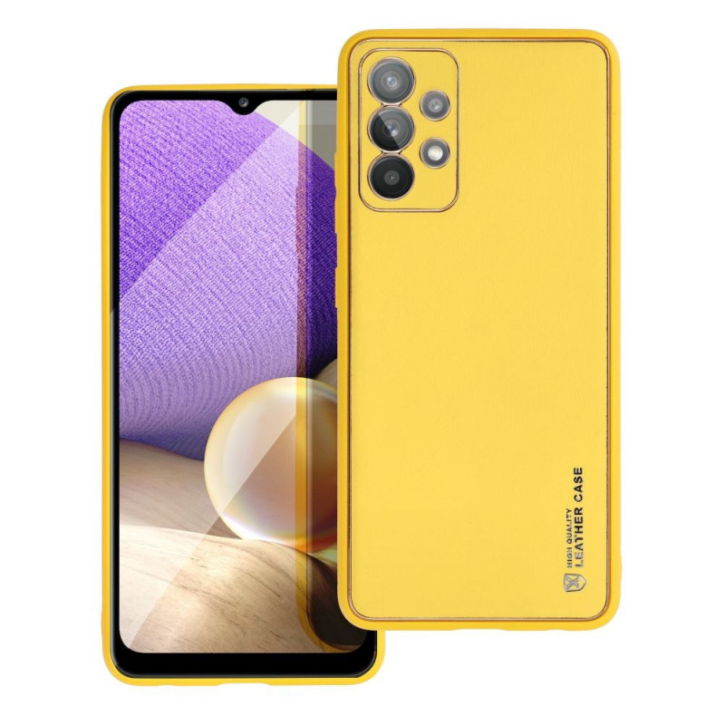 Kryt Leather na Samsung Galaxy A32 LTE Žltý