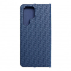 Peňaženkové puzdro LUNA Book Carbon na Samsung Galaxy S22 Ultra Uhlíkové vlákno, Elegant Modrý