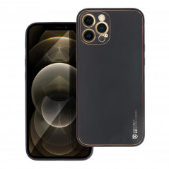 Kryt Leather na Apple iPhone 12 Pro Max Čierny