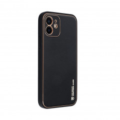 Kryt Leather na Apple iPhone 12 Čierny