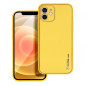 Kryt Leather na Apple iPhone 12 Žltý