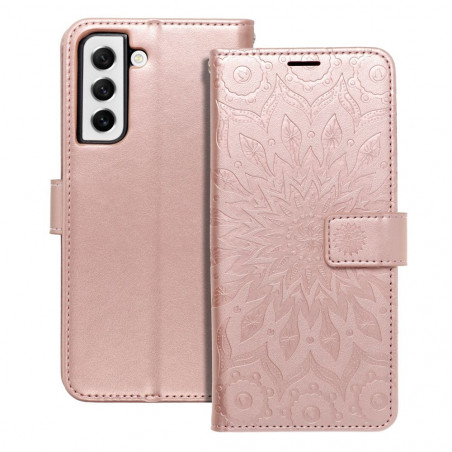 Peňaženkové puzdro MEZZO Book na Samsung Galaxy S21 FE 5G Mandala Ružovo-zlatý