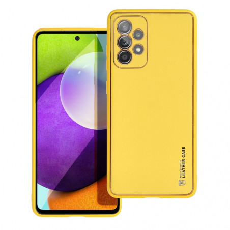 Kryt Leather na Samsung Galaxy A52s 5G Žltý