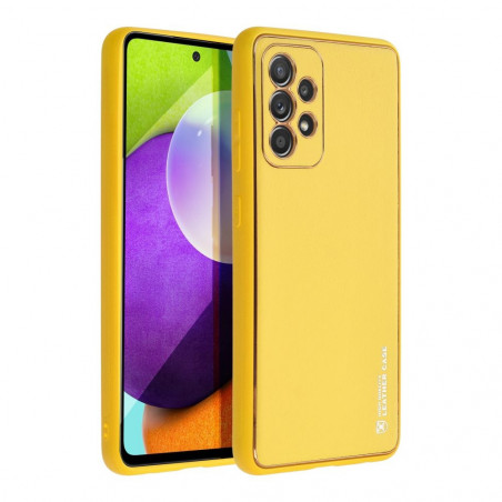 Kryt Leather na Samsung Galaxy A52s 5G Žltý