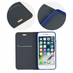 Peňaženkové puzdro LUNA Book Gold na Apple iPhone SE 2022 5G Elegant  Námornícka modrá