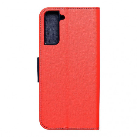 Peňaženkové puzdro Fancy Book na Samsung Galaxy S21 Plus 5G Červený / Námornícka modrá