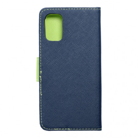 Peňaženkové puzdro Fancy Book na Samsung Galaxy A02s Námornícka modrá / Limetkovo zelený