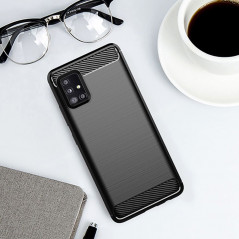 Kryt Carbon na Samsung Galaxy A51 LTE Elegant  Čierny