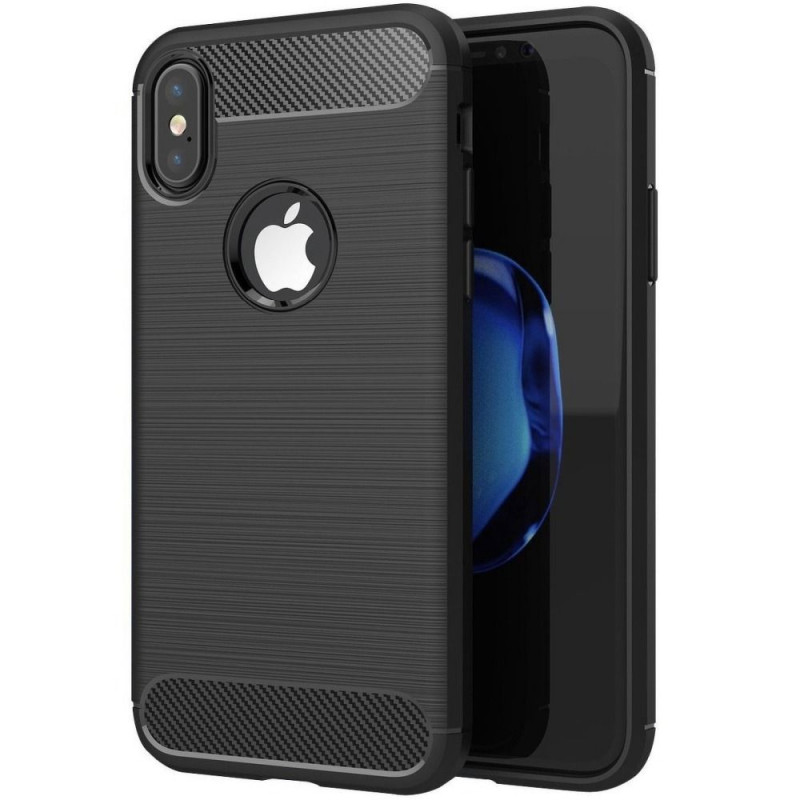 Kryt Carbon na Apple iPhone XS Elegant  Čierny