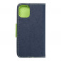 Peňaženkové puzdro Fancy Book na Apple iPhone 12 mini Námornícka modrá / Limetkovo zelený
